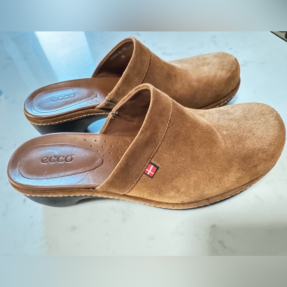 ECCO Women’s Brown Suede Slip-On Clogs. Mules. Size 39/US 8-8.5 - Picture 4 of 9